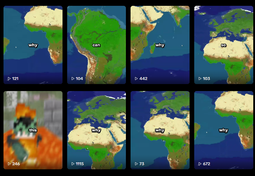 TikTok dashboard showing CherrySMP Earth video view counts